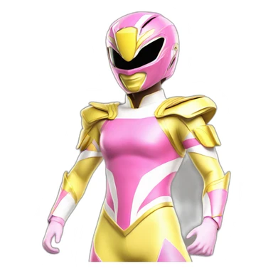 pink and yellow power ranger full body sticker