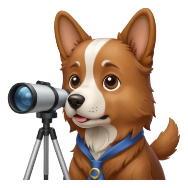 dog with telescope  sticker