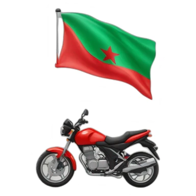 quelqu'un sur une moto avec le drapeau du Maroc derrière sticker