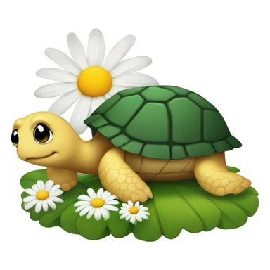 turtle with daisy sticker