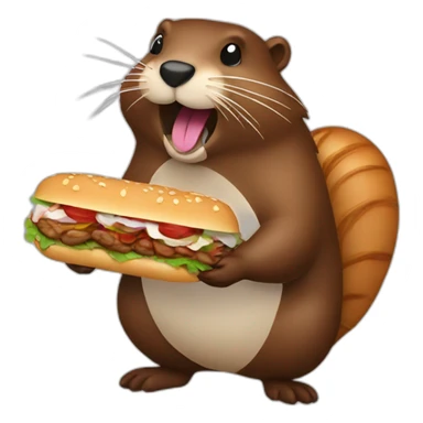 a beaver eating a kebab sticker