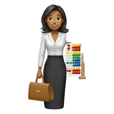 female accountant holding abacus sticker