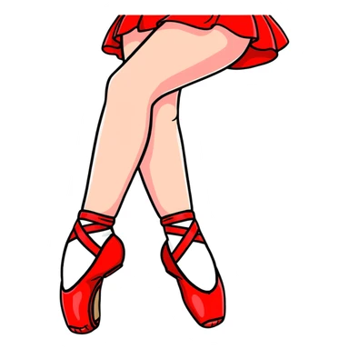 red ballet shoes sticker