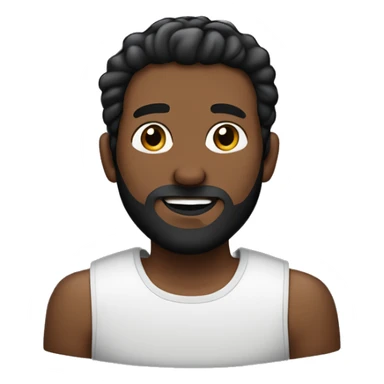 Un jeune homme noir avec une barbe légèrement fournie, des cheveux coiffés noirs et un regard confiant sticker