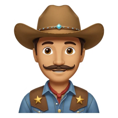 cowboy with really cool cowboy hat with a yeehaw sticker