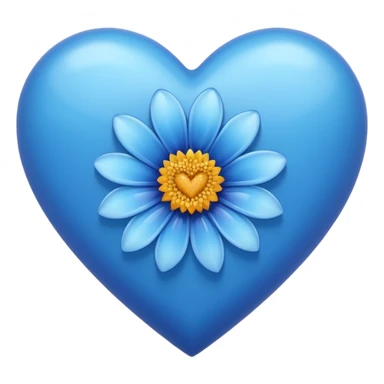 blue heart and a flower sticker