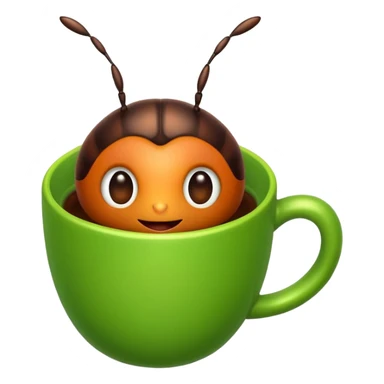emoji of a bug in a cup sticker