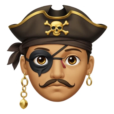 Eye patch pirate with earring, one eye covered
 sticker