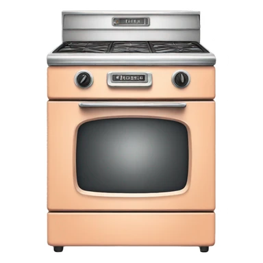 Realistic peach color vintage oven sticker