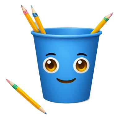 blue cup with pencils sticker