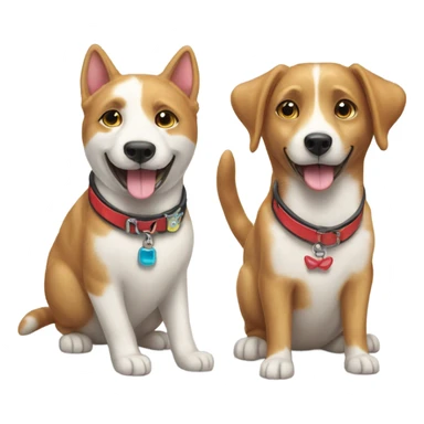 Happy-cat-and-dog-with-collars sticker