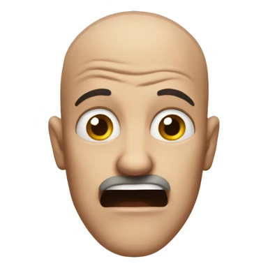 Scared bald man sticker