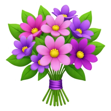 Bouquet of pink, purple, and green flowers sticker