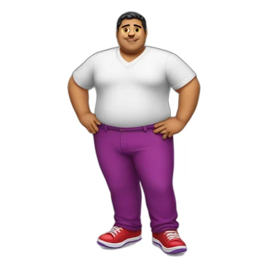 Fat latino Guy with red pants and purple shoes sticker