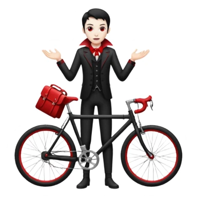vampire stand with bicycle. sticker