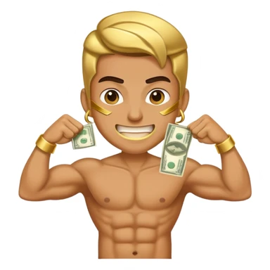 flexing money with grills  sticker