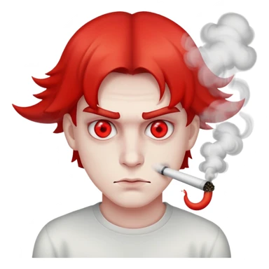 smoke red eyes cool guy sticker