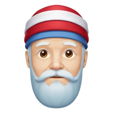 Old man, white beard, blue skin, with red hat and red shorts sticker