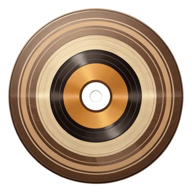 vinyl record, pastel brown colors sticker
