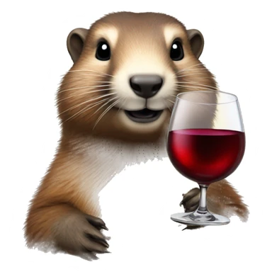 Marmot with wine glass  sticker