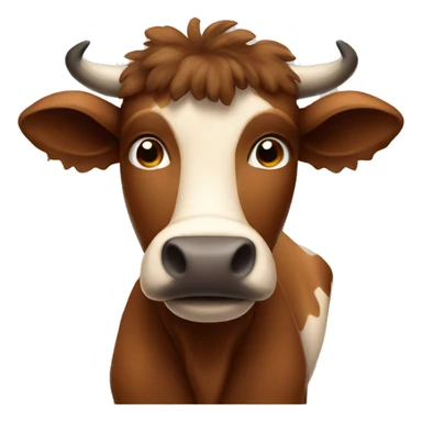 Brown fluffy cow sticker