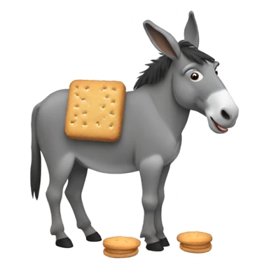 Donkey with biscuits  sticker
