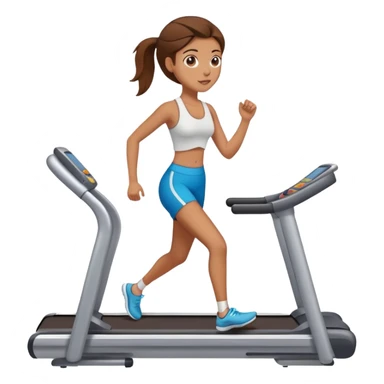 white girl with brown hair on treadmill sticker