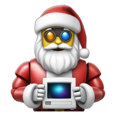 technologic christmas computer santa robot sticker