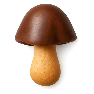 Choco Boy mushroom shaped like a cookie, top view sticker