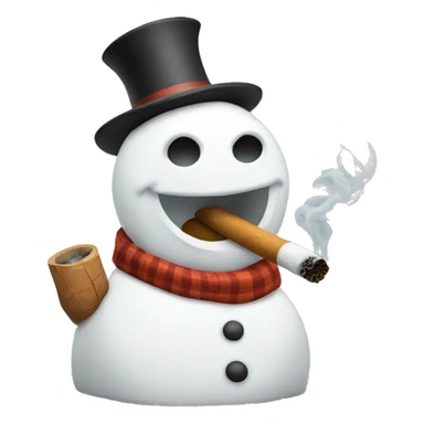 Snowman smoking  sticker