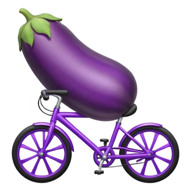 eggplant riding a bike  sticker
