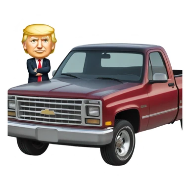 Trump with a square body Chevy sticker