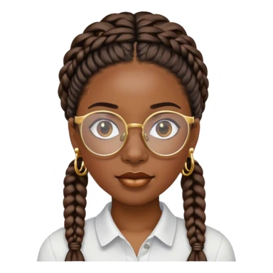 black girl with braids and glasses and good earrings  sticker