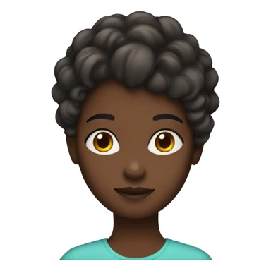 A girl with 4c hair with dark skin sticker