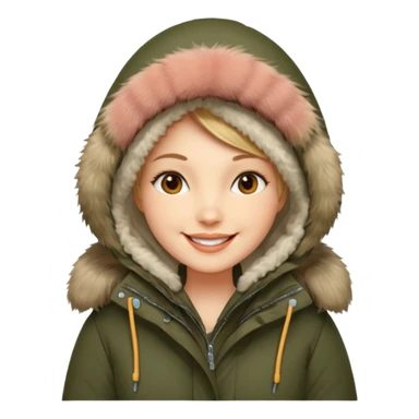 lady in parka sticker