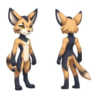 Anthro Sona-Fakemon Lynx-Caracal Full Body sticker