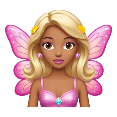 brown skin blonde barbie fairy  dust sticker