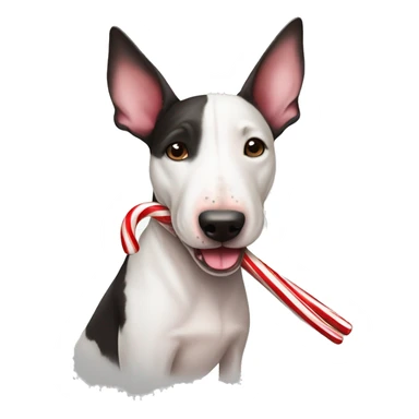 bull terrier and candy cane sticker