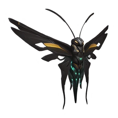 warframe-hawkmoth-sharp-wings-inaros-prime-black-no-effects-simplistic sticker