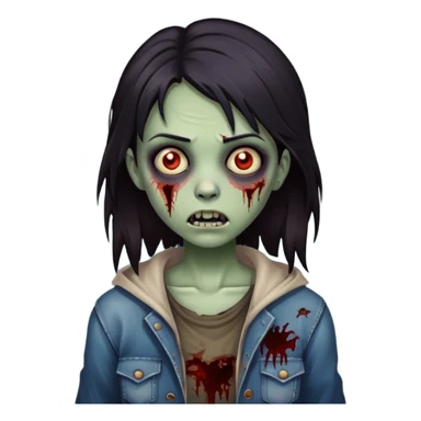 girl zombie with dark hair sticker