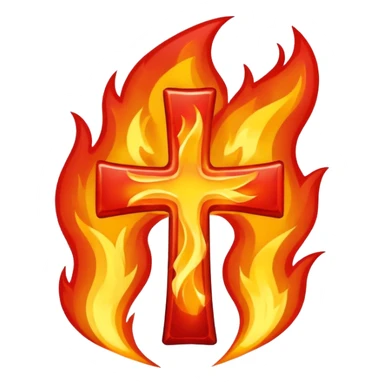 an X-cross on fire sticker