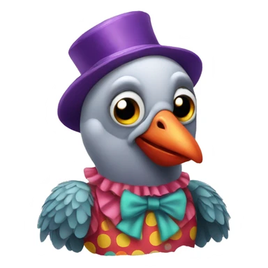 pigeon in silly clown costume sticker