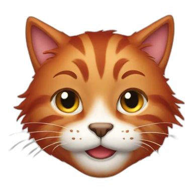 smiling cat red fur sticker