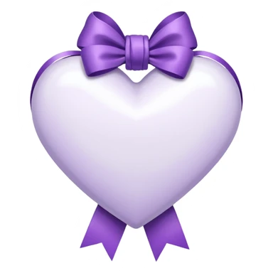 White heart with purple ribbon sticker