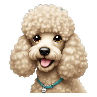 Poodle cor champanhe com lacinho sticker