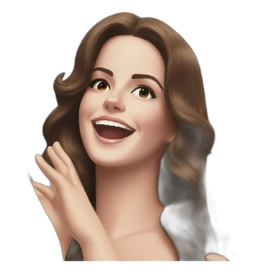 Lana del Rey cheering up with champagne over head sticker
