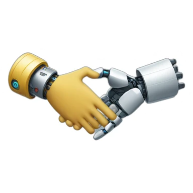 human and robot handshake sticker