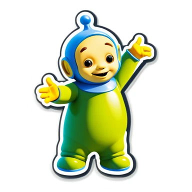 Unemployed lazy teletubby sticker