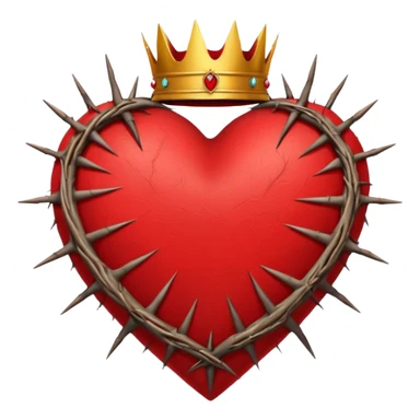 Create heart shape and in the vertical midway create that crown thonrs like in the Jesus head  sticker