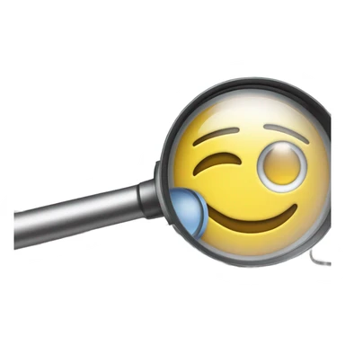 magnifying glass and computer sticker